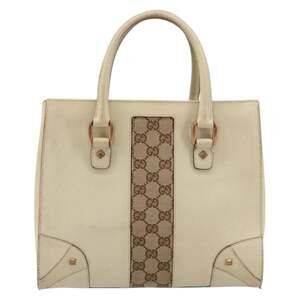 Gucci GG Canvas Handbag Leather Beige